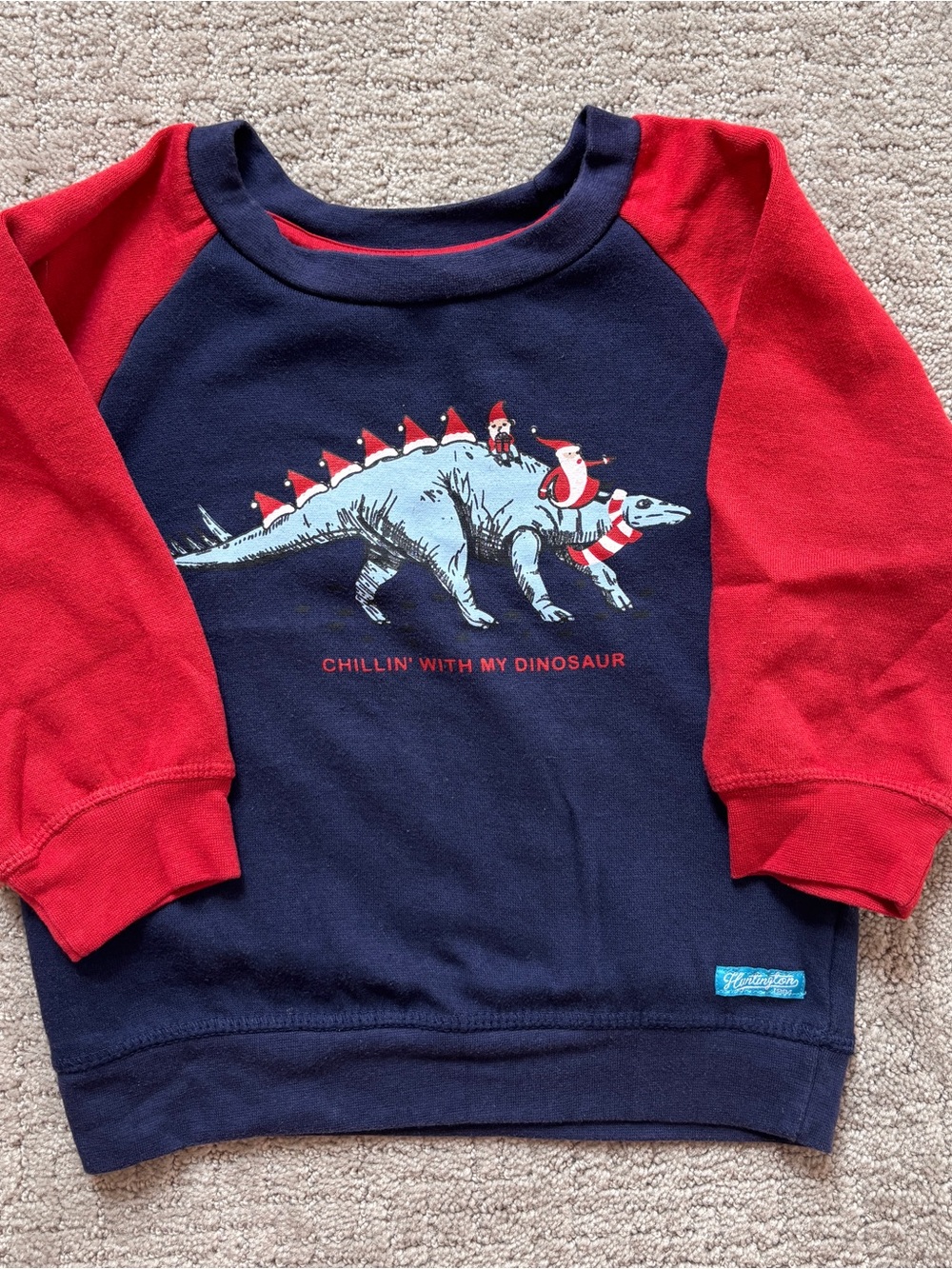 Huntington Kids Navy & Red 'Chillin' With My Dinosaur' Long-Sleeve Top